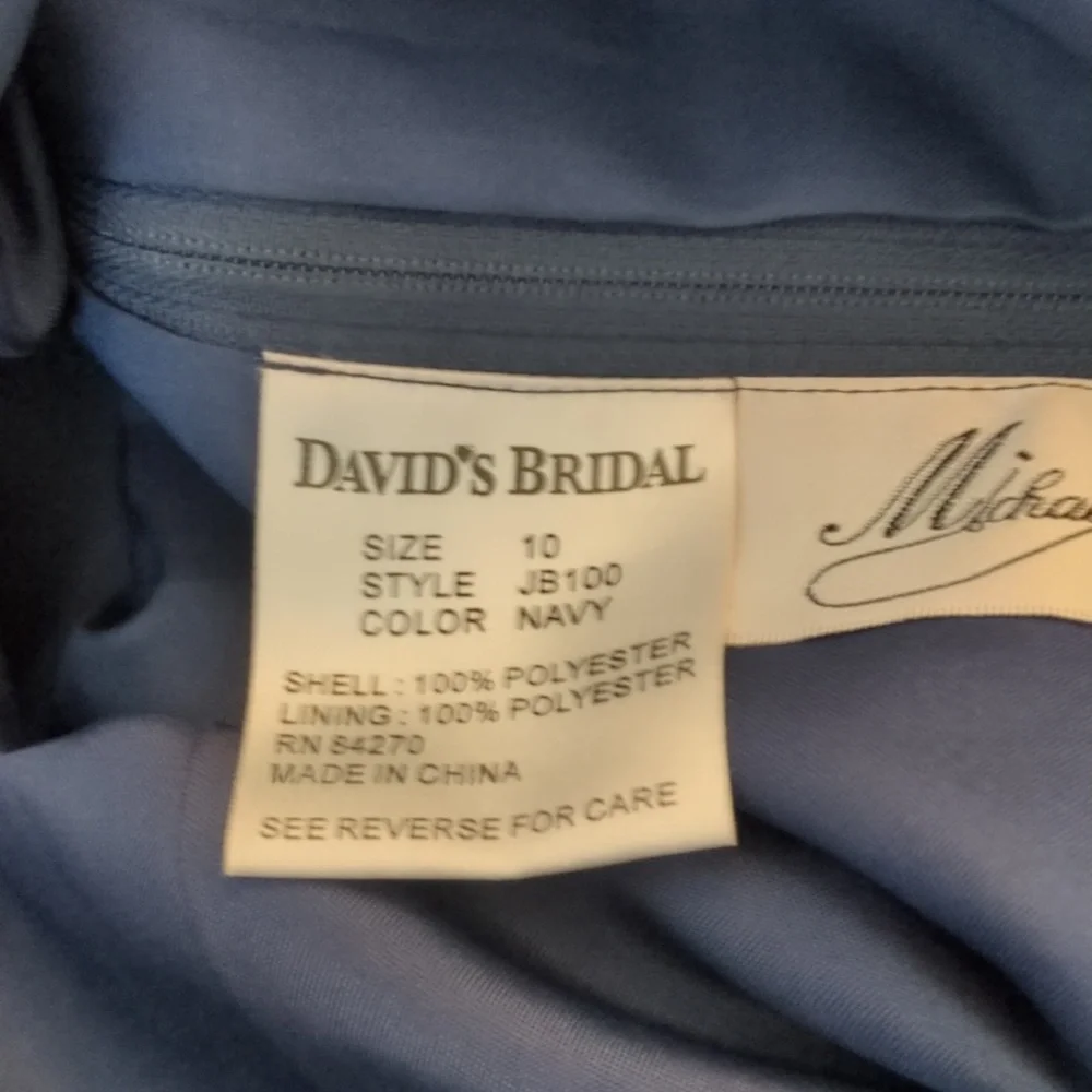 David's bridal Michaelungelo dress size 10 color Navy blue - Picture 6 of 7